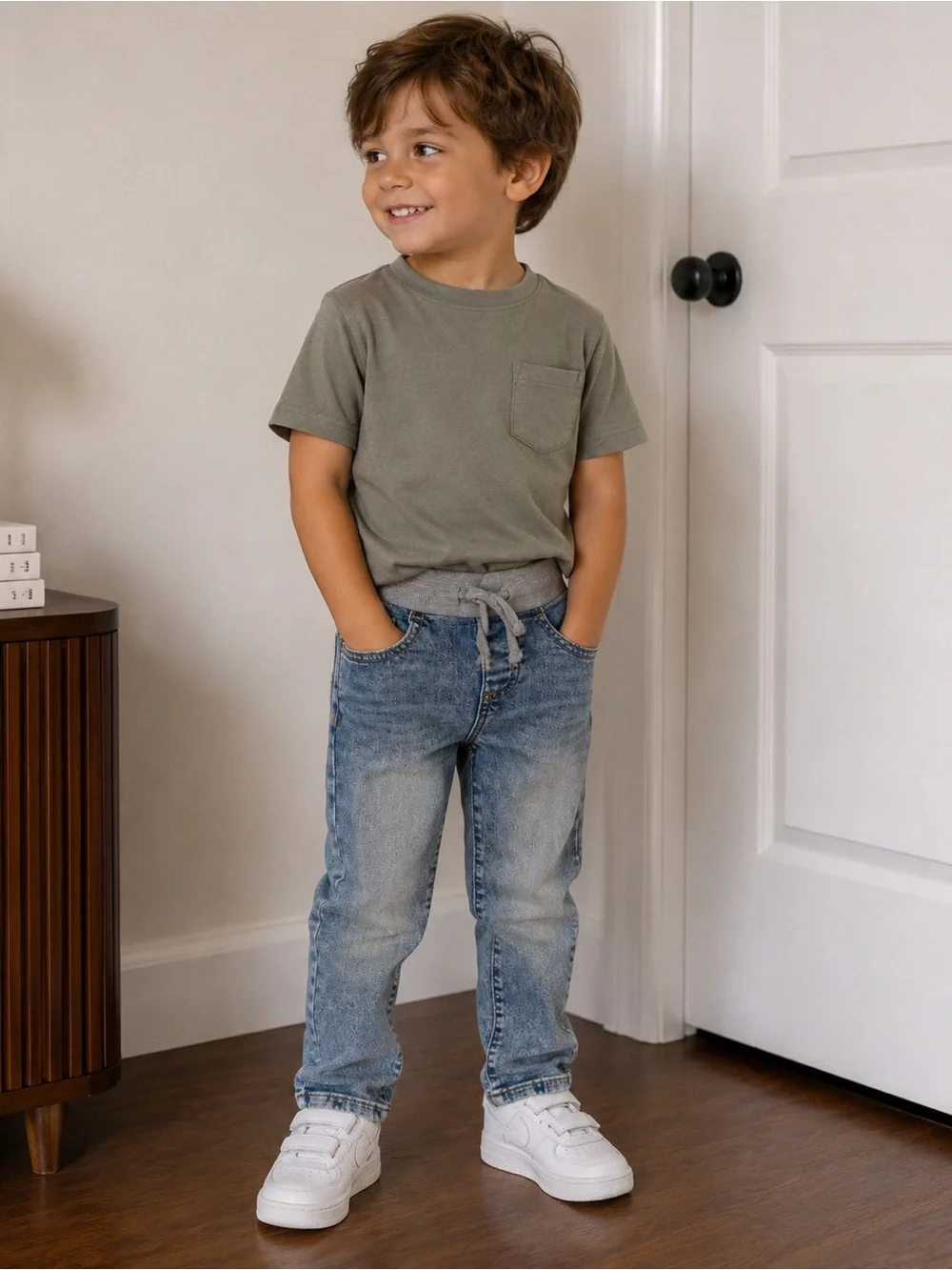 wonder nation Light Blue Pull-On Jogger Jeans for Kids